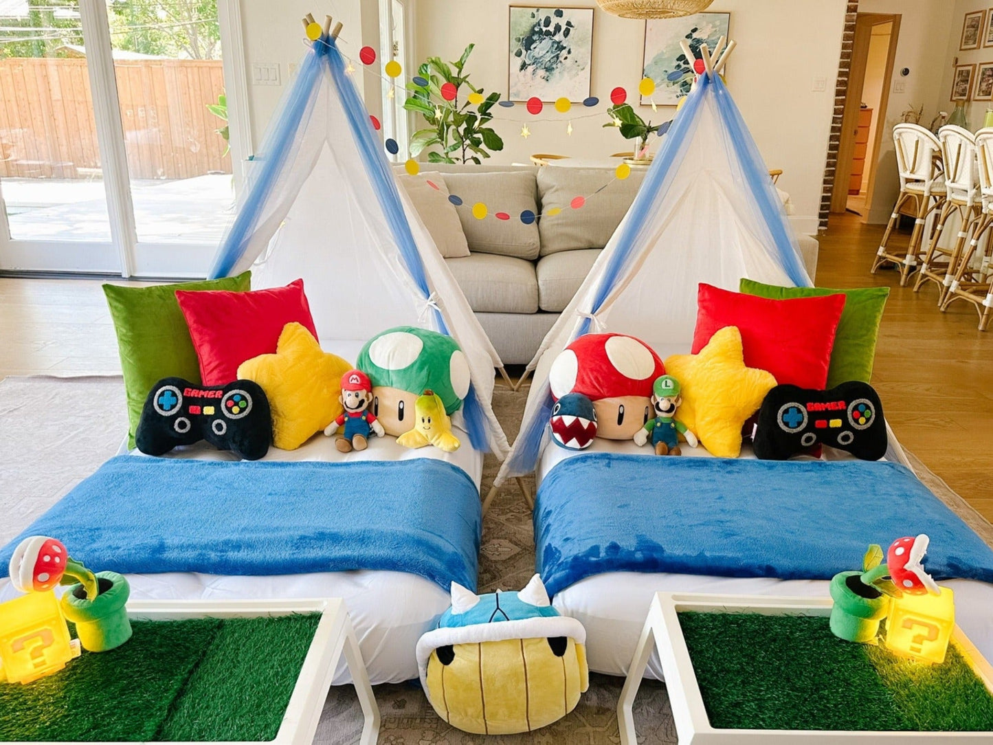 Mario Sleepover Party Tent Rental Dallas