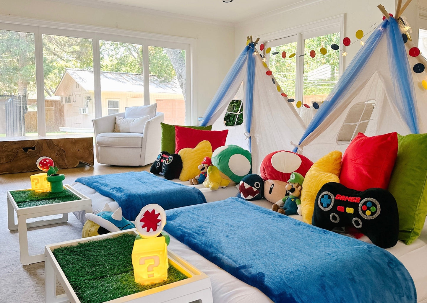 Mario Sleepover Party Tent Rental Dallas