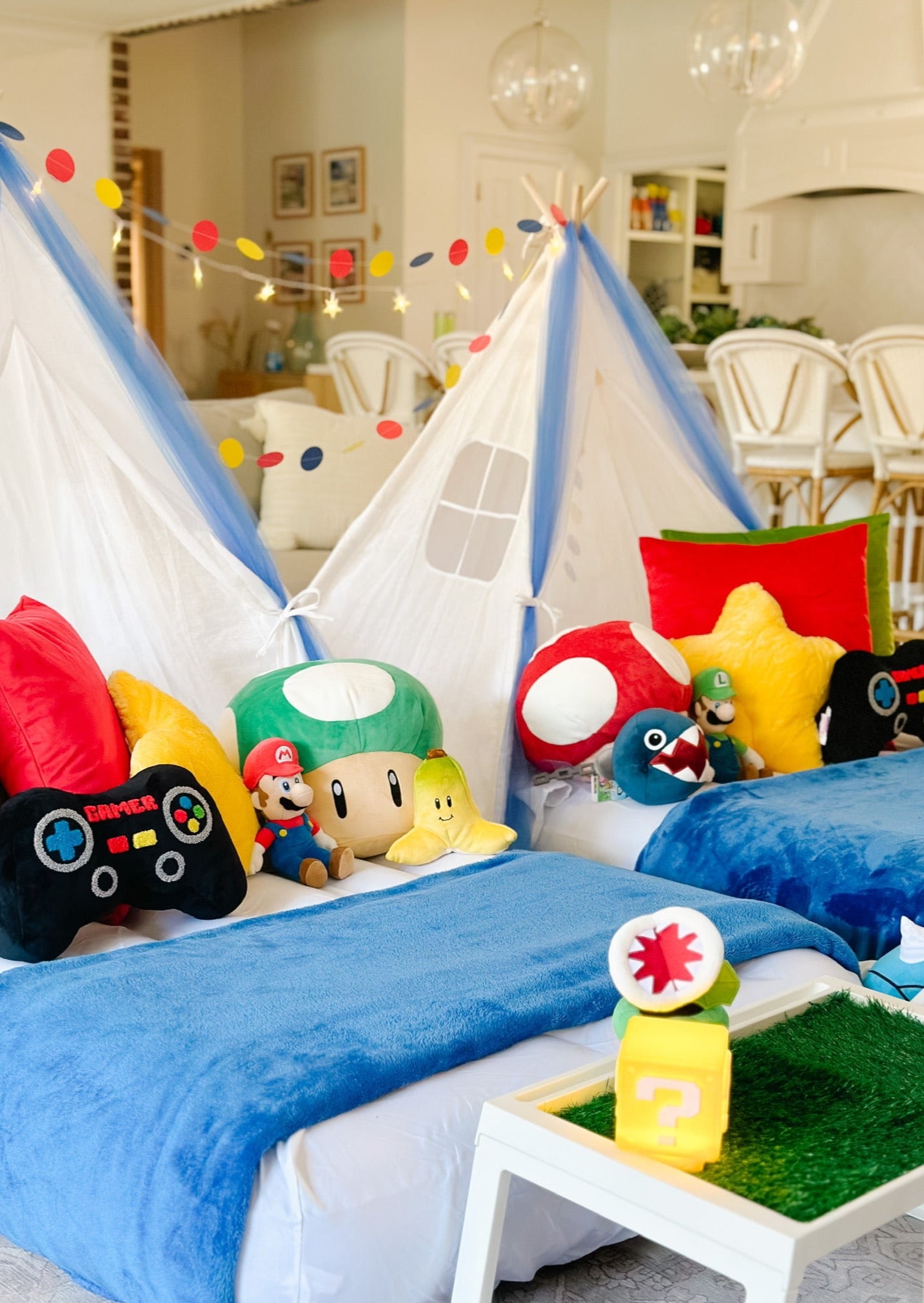 Mario Sleepover Party Tent Rental Dallas