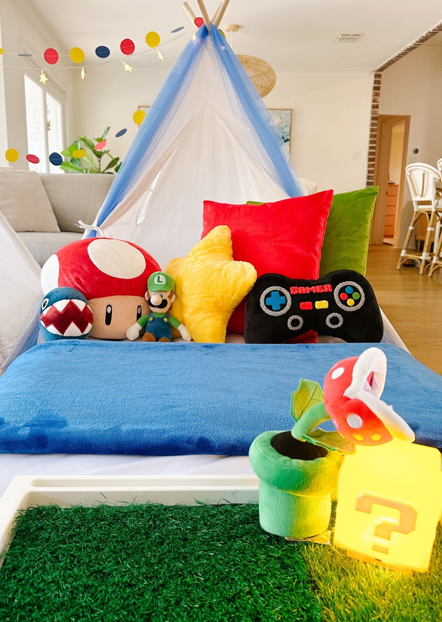 Mario Sleepover Party Tent Rental Dallas