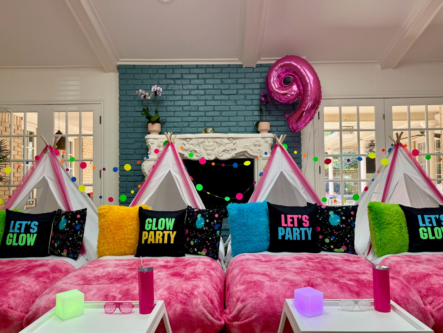 Glow in the Dark Sleepover Party Tent Rental Dallas