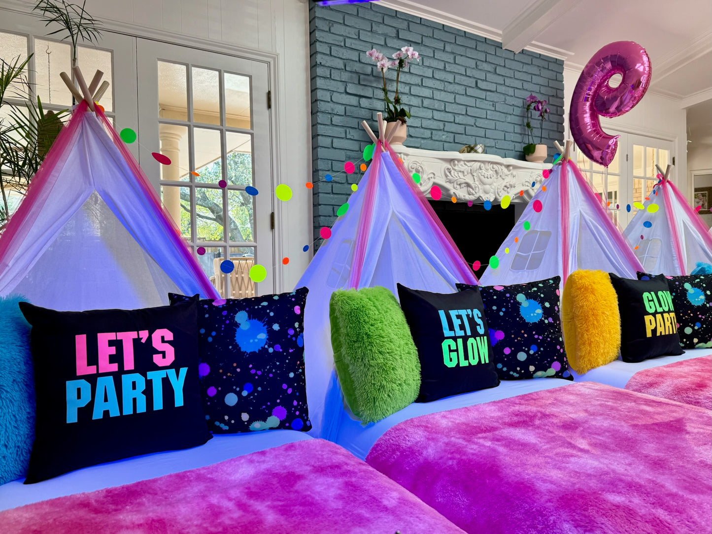 Glow in the Dark Sleepover Party Tent Rental Dallas