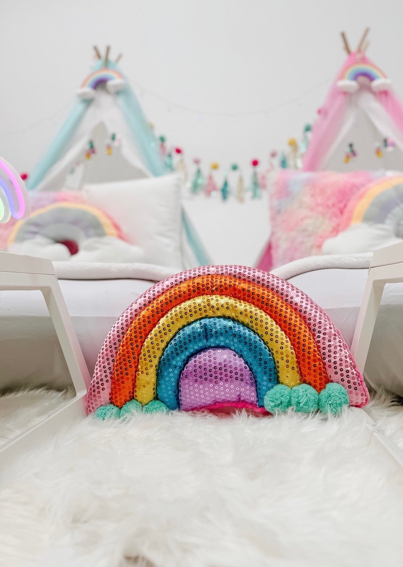 Rainbow Sleepover Party Tent Rental Dallas