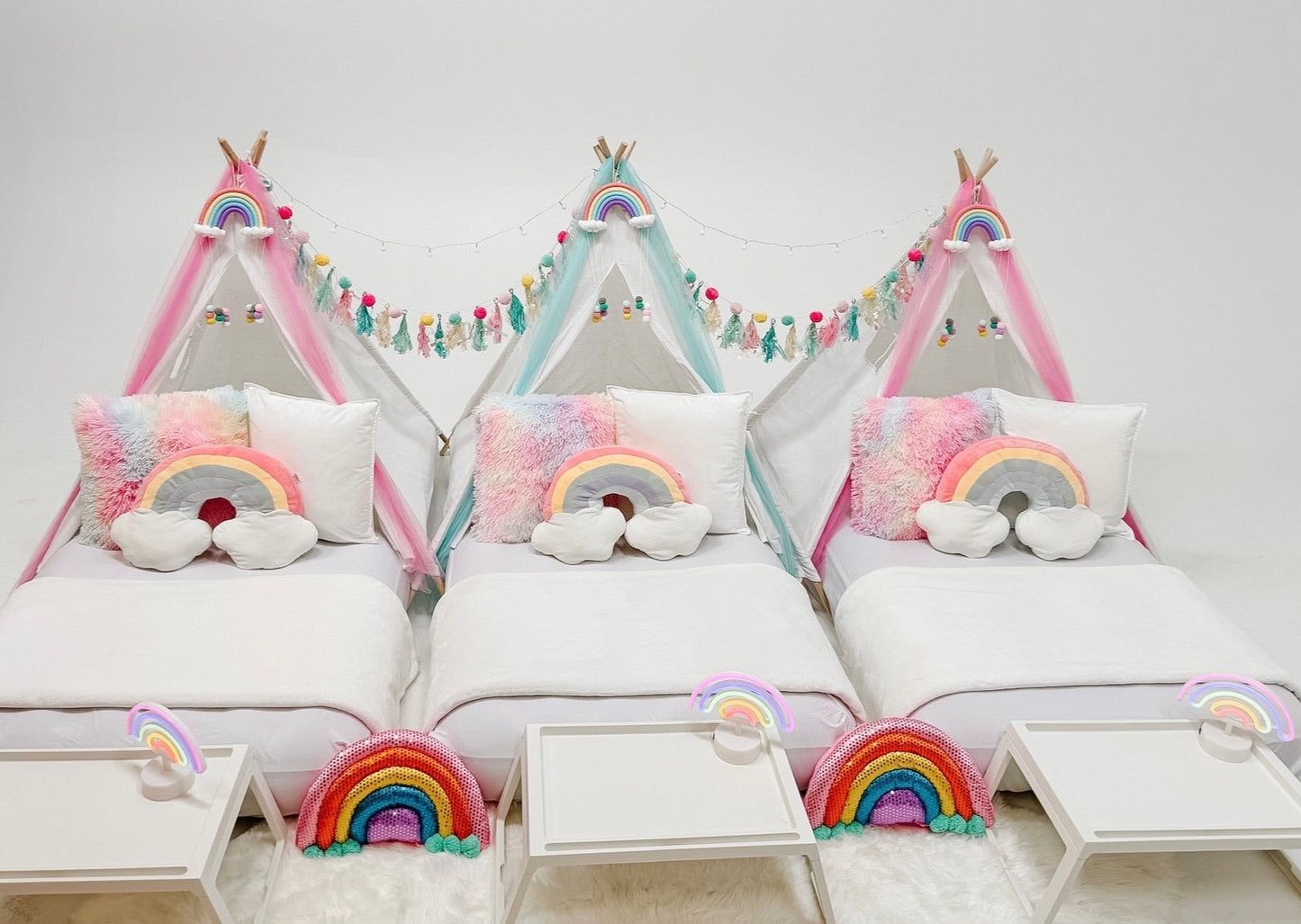 Rainbow Sleepover Party Tent Rental Dallas