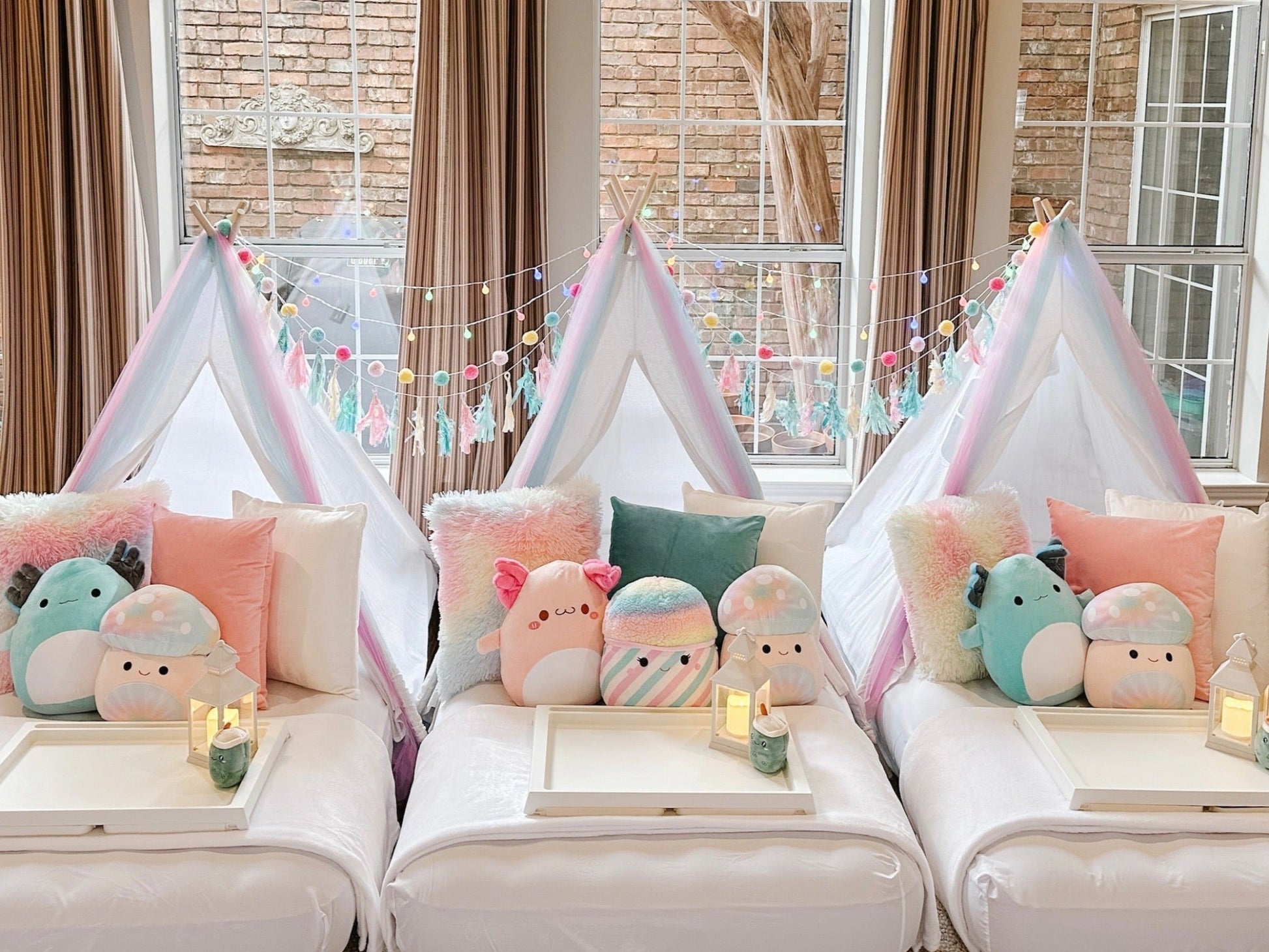 Pink Sleepover Party Teepee Unicorn Sleepover Tents Sleepover