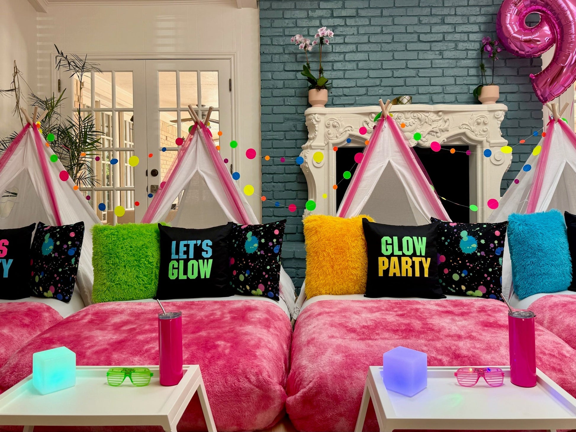 glow in the dark tent Glow in the Dark Sleepover Party Tent Rental Dallas – Splendid Sleepovers