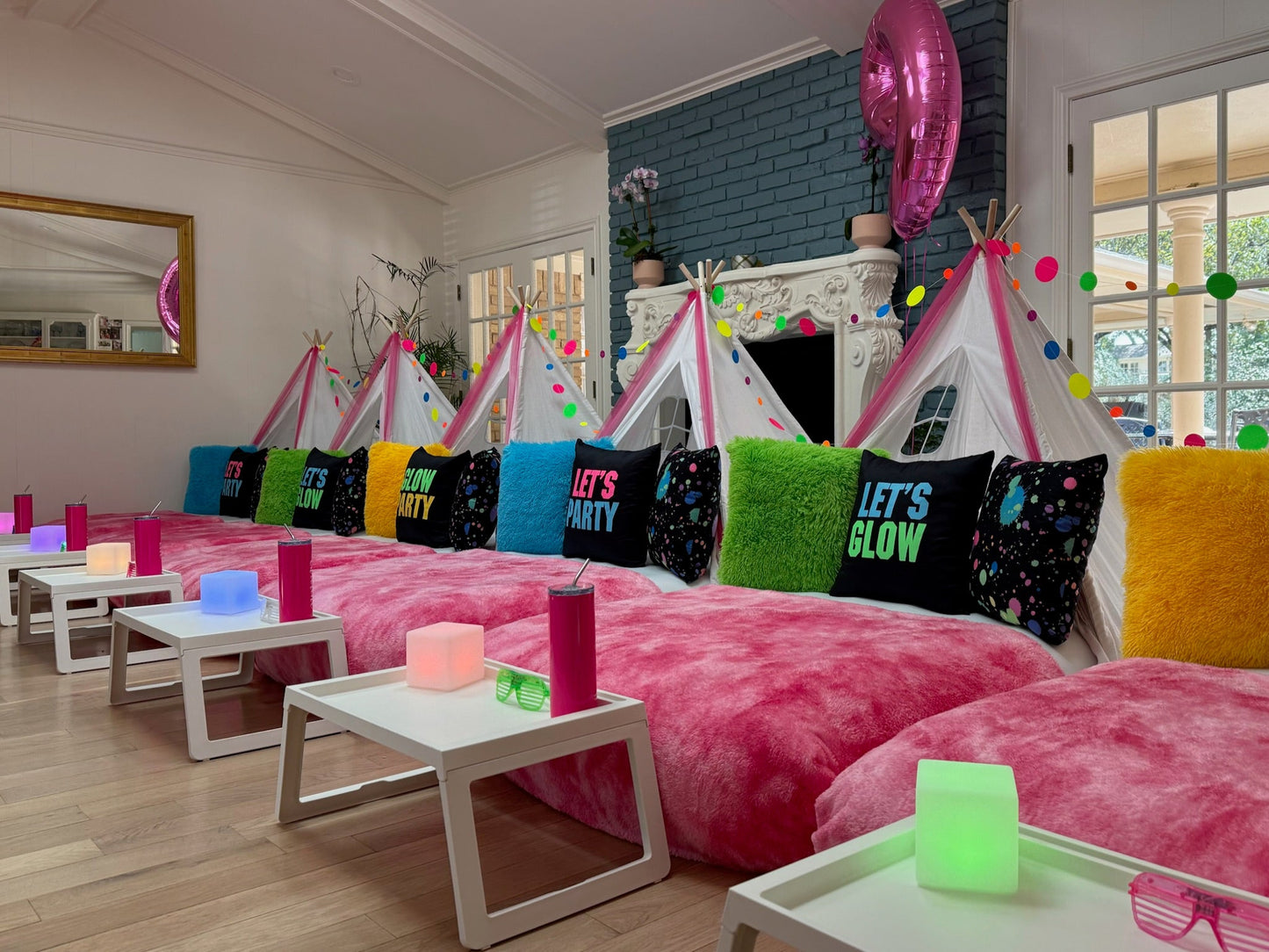 Glow in the Dark Sleepover Party Tent Rental Dallas