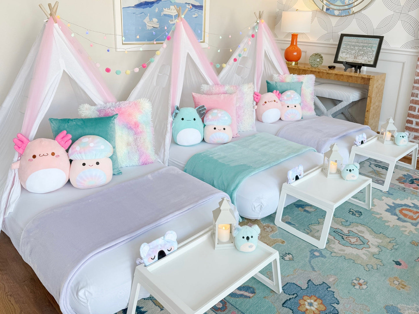 Squishmallows Sleepover Party Tent Rental Dallas