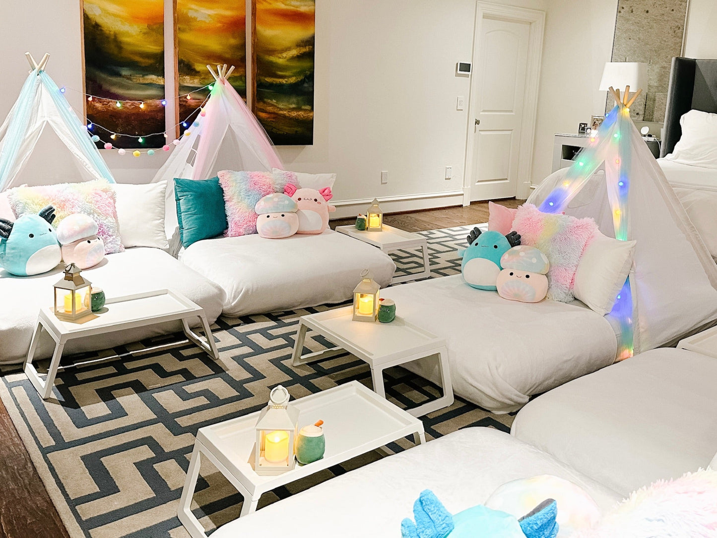 Squishmallows Sleepover Party Tent Rental Dallas