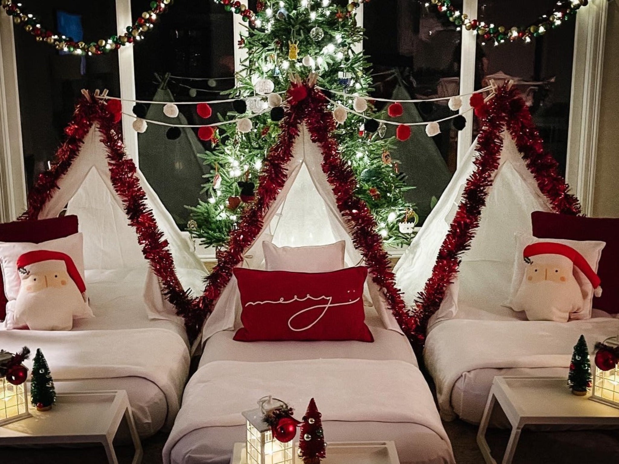 Santa Sleepover Christmas Sleepover Party Tent Rental Dallas – Splendid Sleepovers